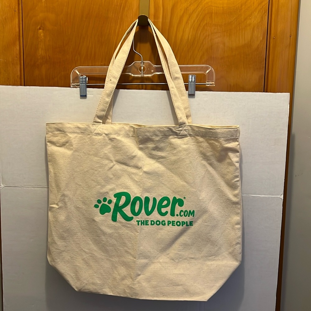 Rover.com tote bag with a bag buddy for your dog leash